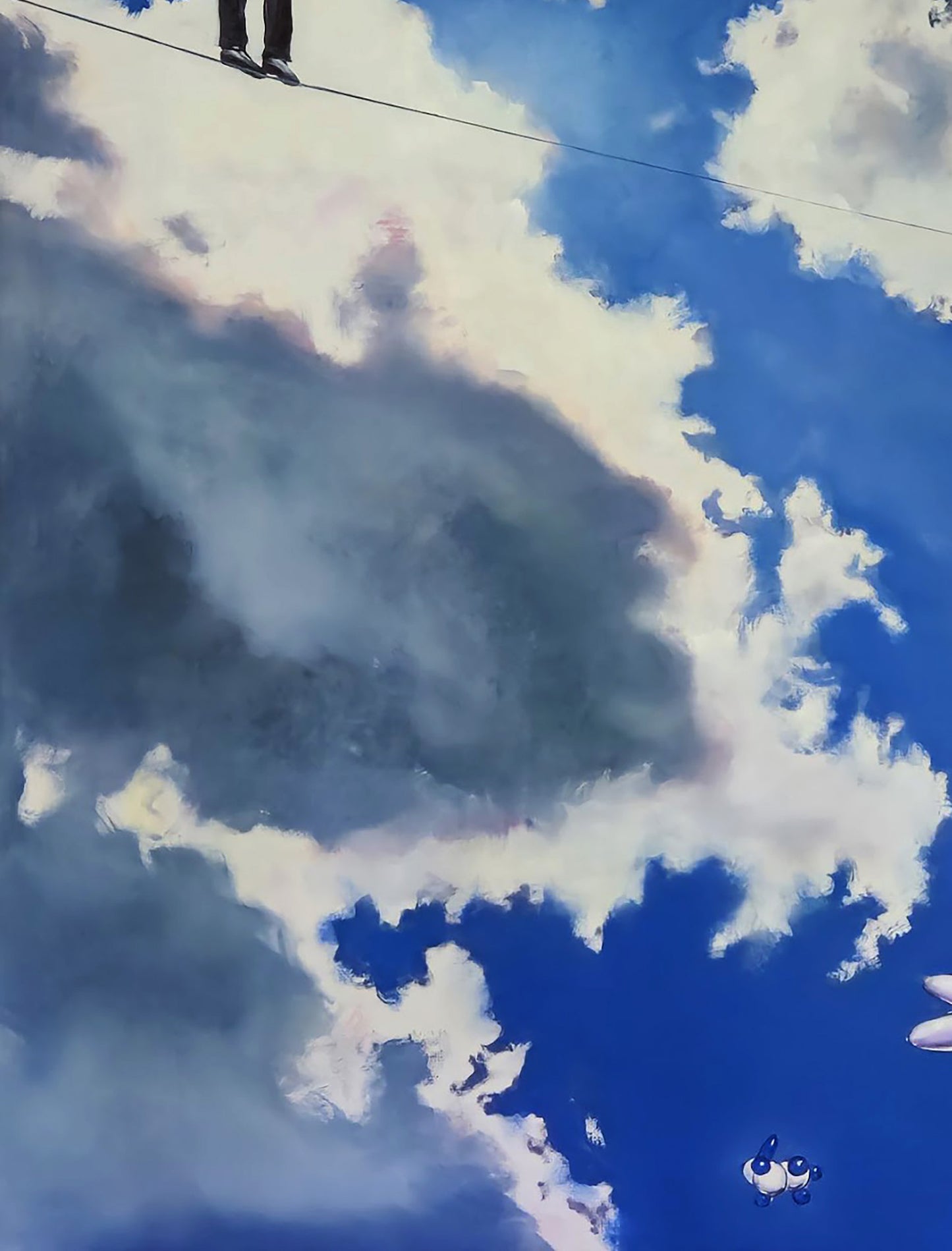 Whimsical cartoon eyes floating in Equilibrium equation Igor Konovalov oil painting sky