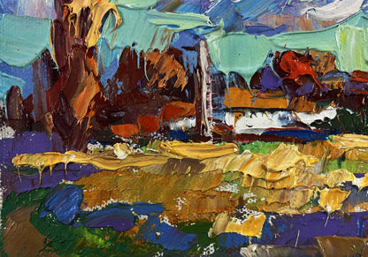 Oil painting Peace of the sky over the quiet earth by Oksana Ivanyuk