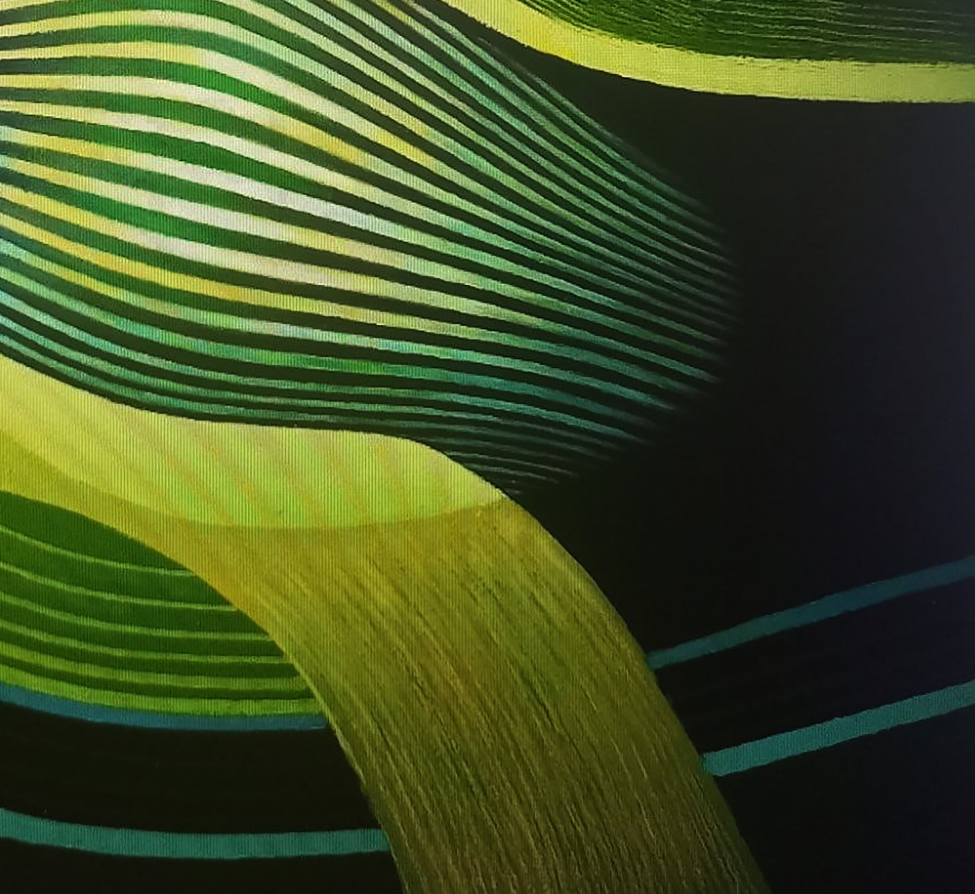 Oil painting Green uniform by Alexander Strashevich with vibrant green yellow stripes