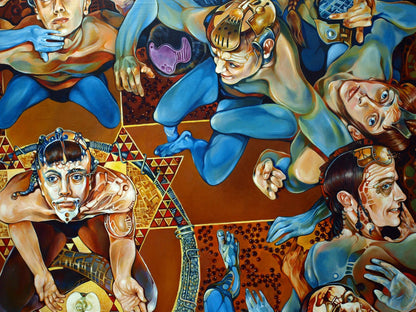 Vibrant surreal oil painting Creation in Act II by Konsta G. Amelinn
