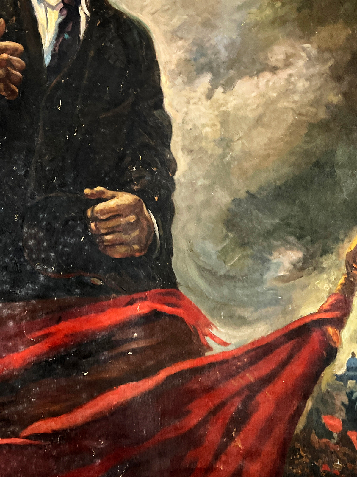 Oil painting Lenin on the Tribune Unknown Artist