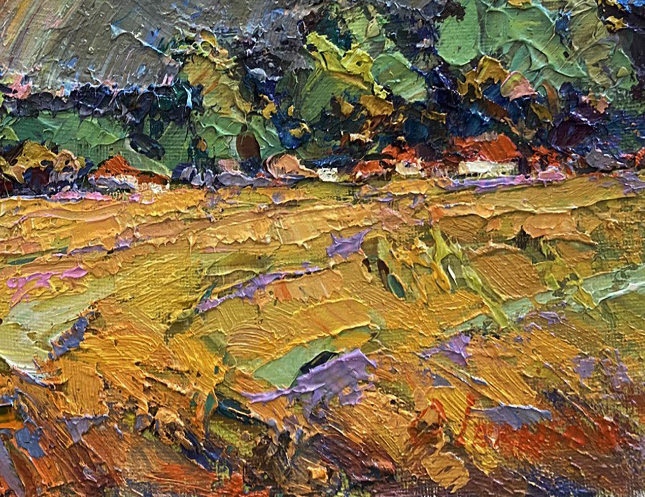 Vibrant impressionist oil painting Rainbow after the rain by Oksana Ivanyuk