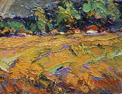 Vibrant impressionist oil painting Rainbow after the rain by Oksana Ivanyuk