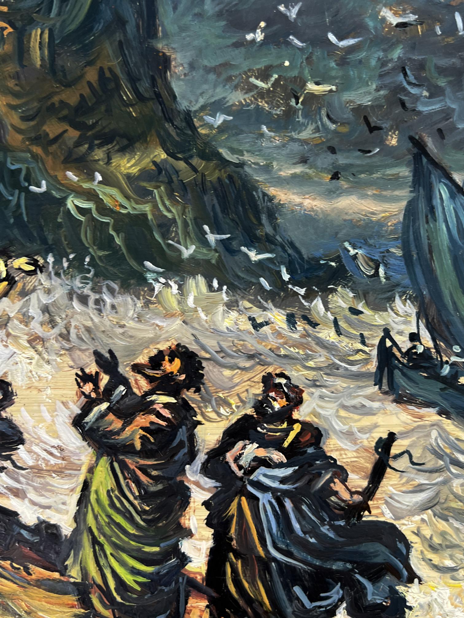 Vibrant impressionist oil painting of Jesus by seashore by Alexander Litvinov