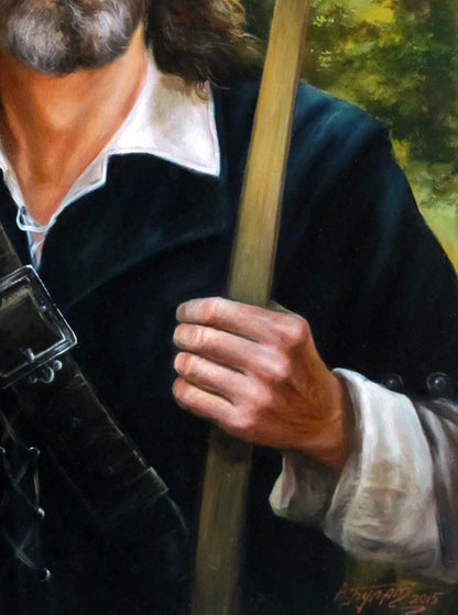 Oil painting of man without fear and reproach by Valeriy Bulat