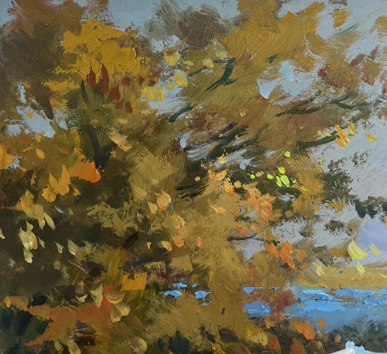 Oil painting A storm is coming by Yuriy Suprunchuk in autumn colors