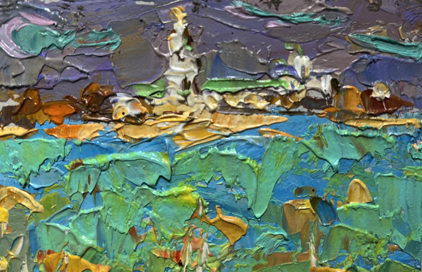 Vibrant impressionist oil painting Early autumn has come by Oksana Ivanyuk