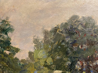 Oil painting Metropolitan Forest Reserve textured green foliage impasto
