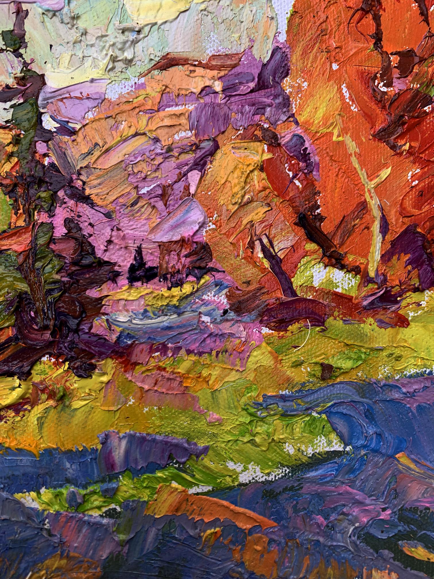 Vibrant Sunny Autumn Day oil painting by Ivanyuk Oleksiy with impasto strokes