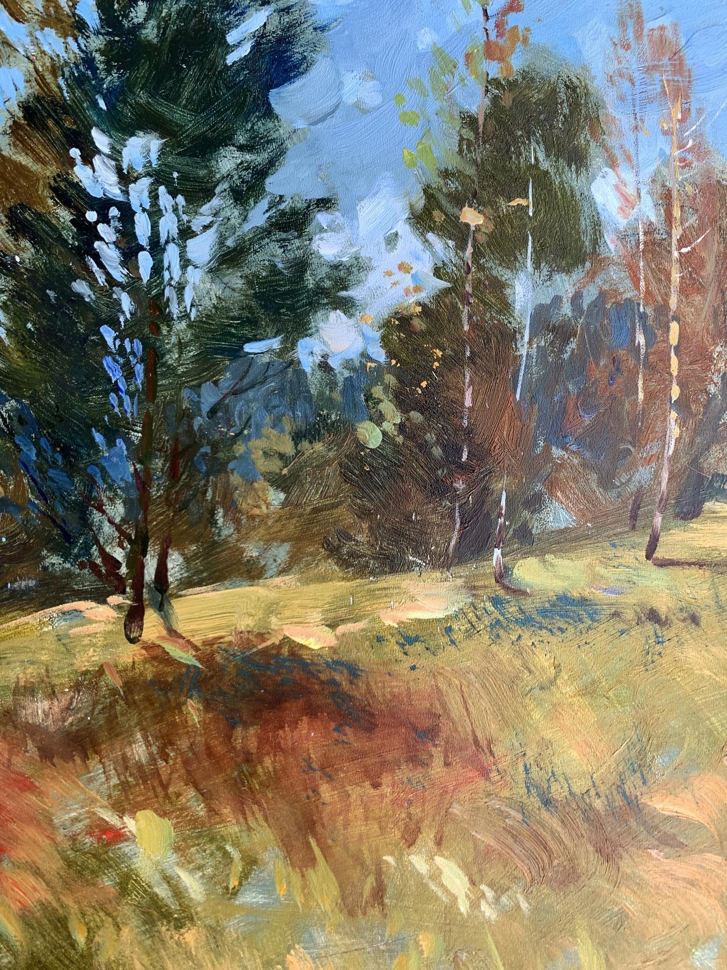 Vibrant impressionist oil painting Beginning of Autumn by Yuriy Suprunchuk
