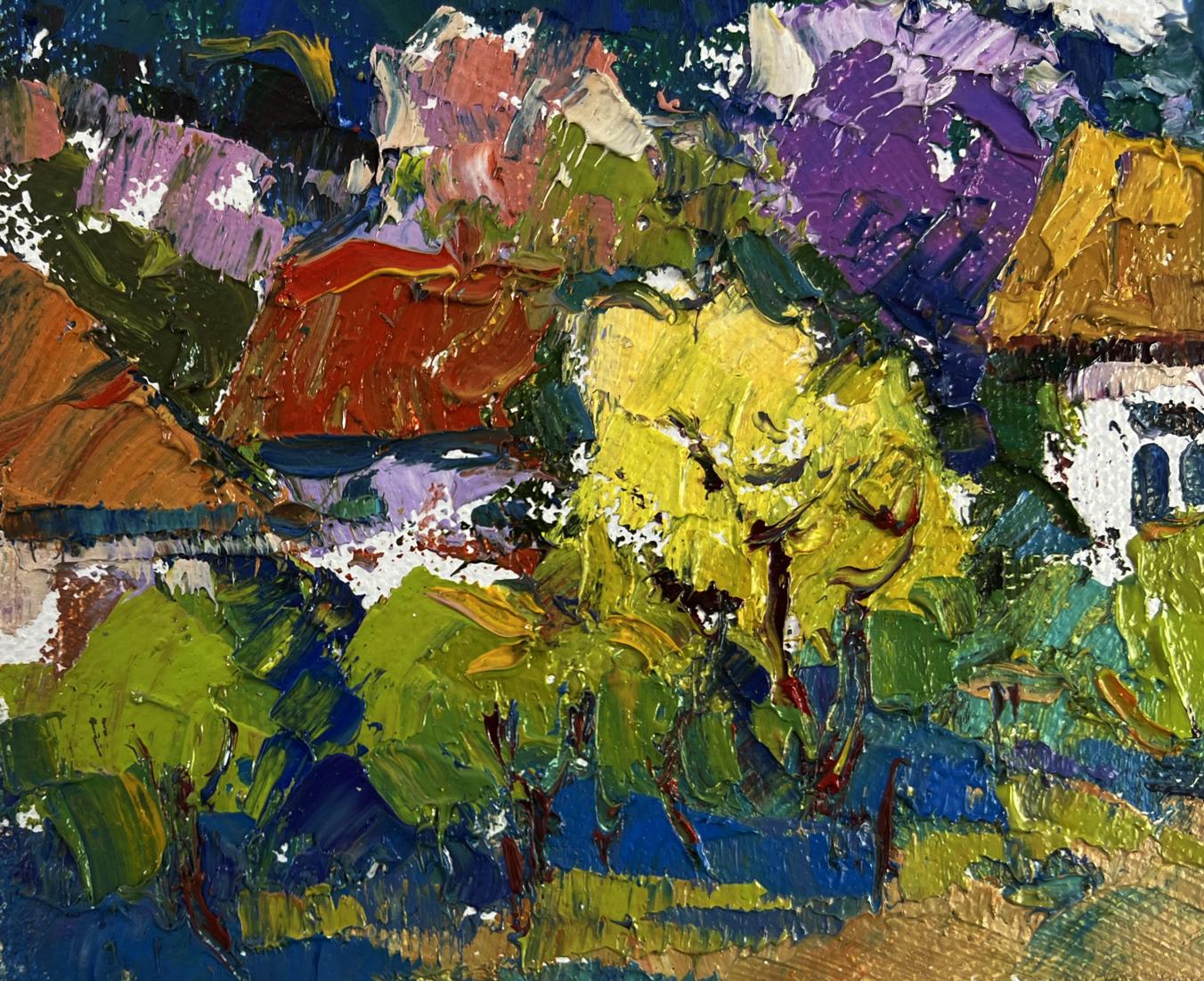 Vibrant impressionist oil painting Gentle breath of the morning wind by Oksana Ivanyuk