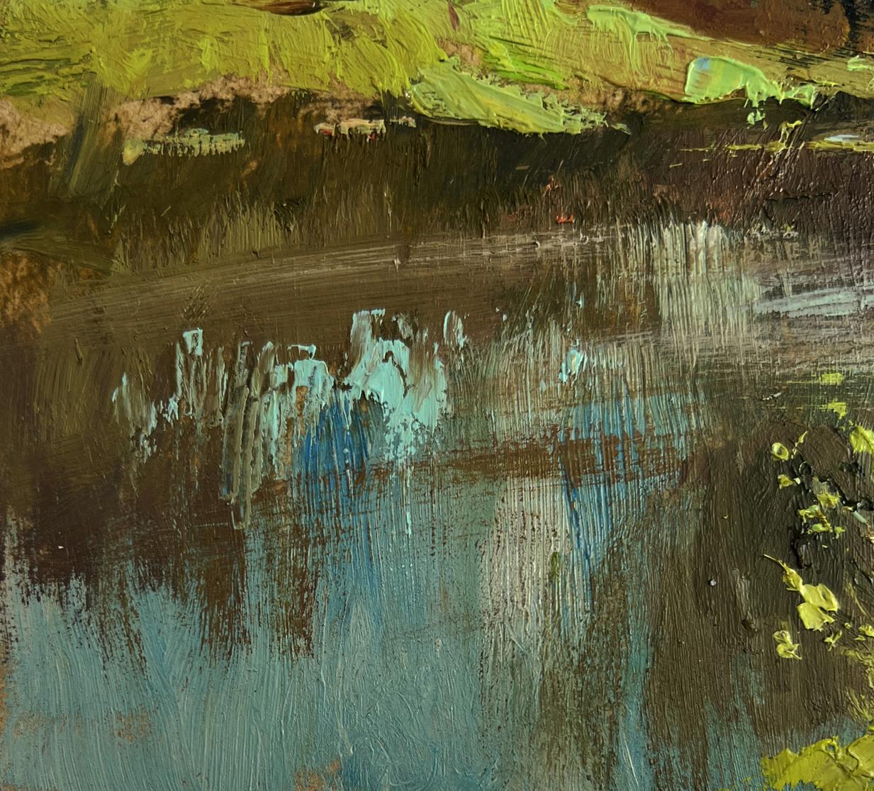 Abstract oil painting Summer Winding River by Yuriy Suprunchuk