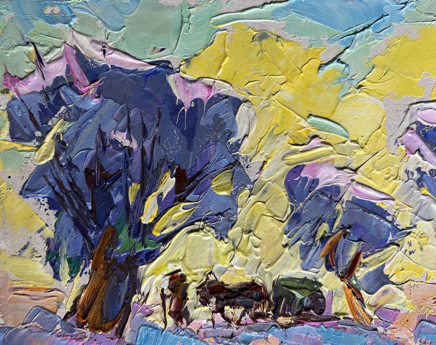Oil painting Winter morning in the field by Oleksiy Ivanyuk