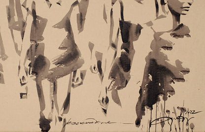 Abstract ink painting Divergence of people by Dima Filatov