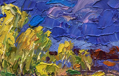 Vibrant impressionist oil painting In autumn after the rain by Oleksiy Ivanyuk