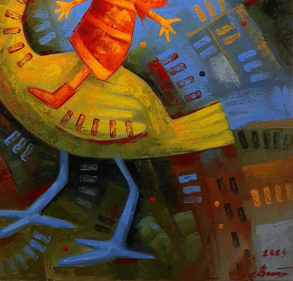 Oil painting King Button goes for a walk by Sergiy Voichenko