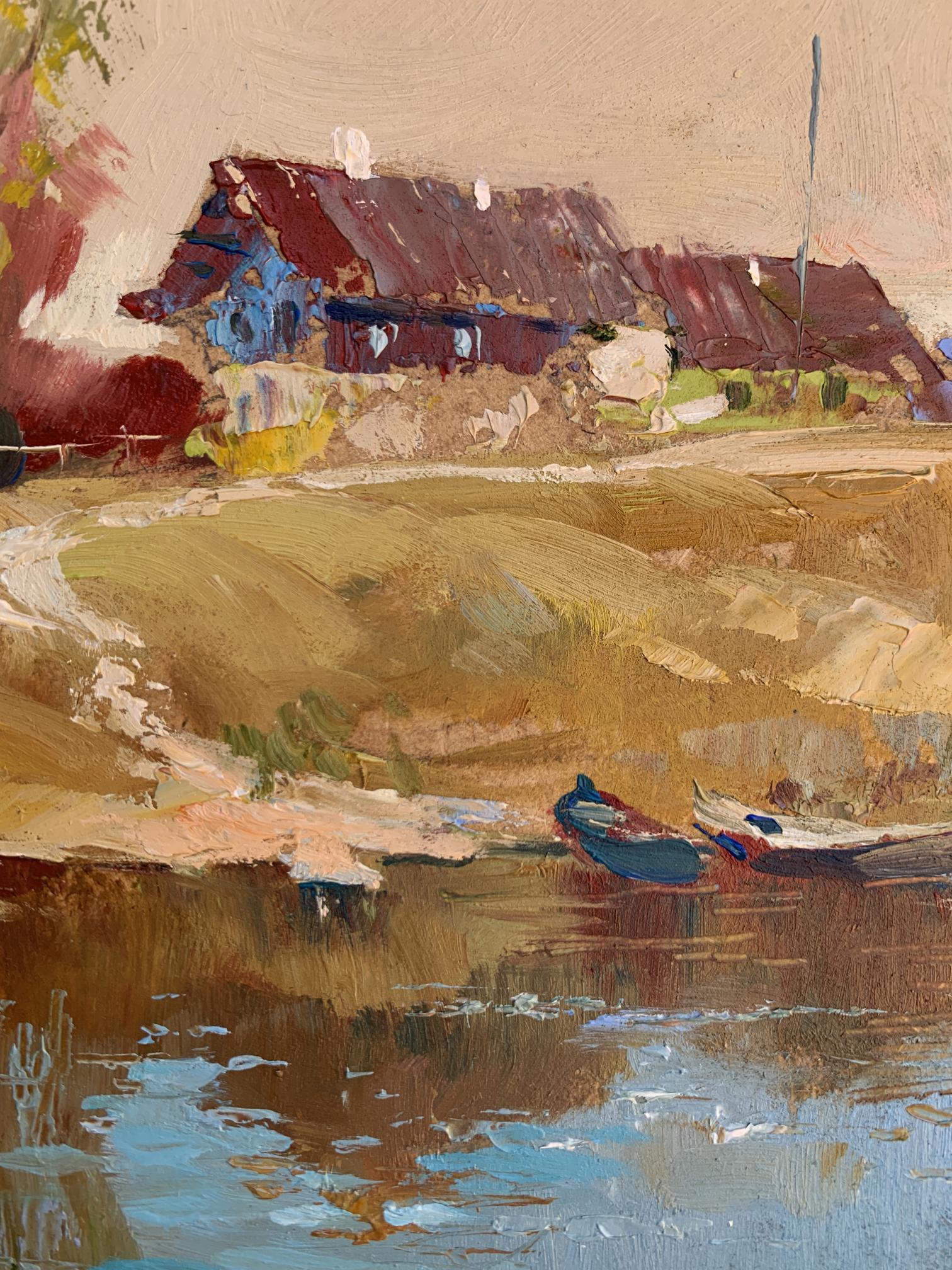 Oil painting of rustic village house by Yuriy Suprunchuk