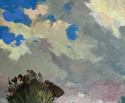 Oil painting The sky over the village was overcast by Yuriy Suprunchuk
