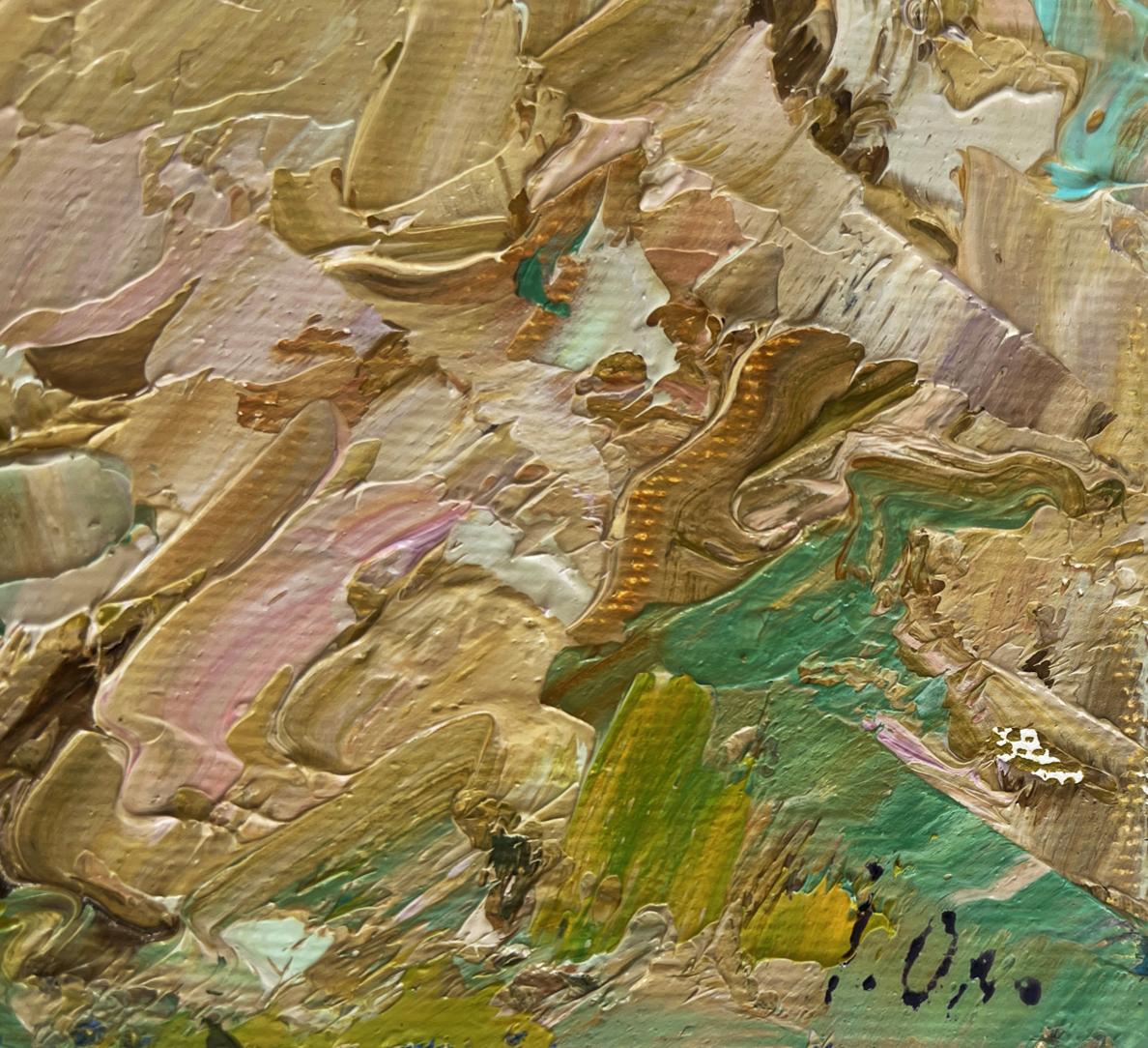 Oil painting We are returning home by Oleksiy Ivanyuk in earthy impasto tones