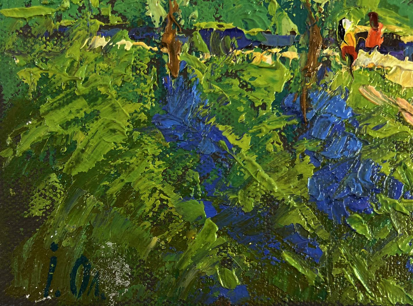 Vibrant impressionist oil painting of summer vacation field paths by Oleksiy Ivanyuk