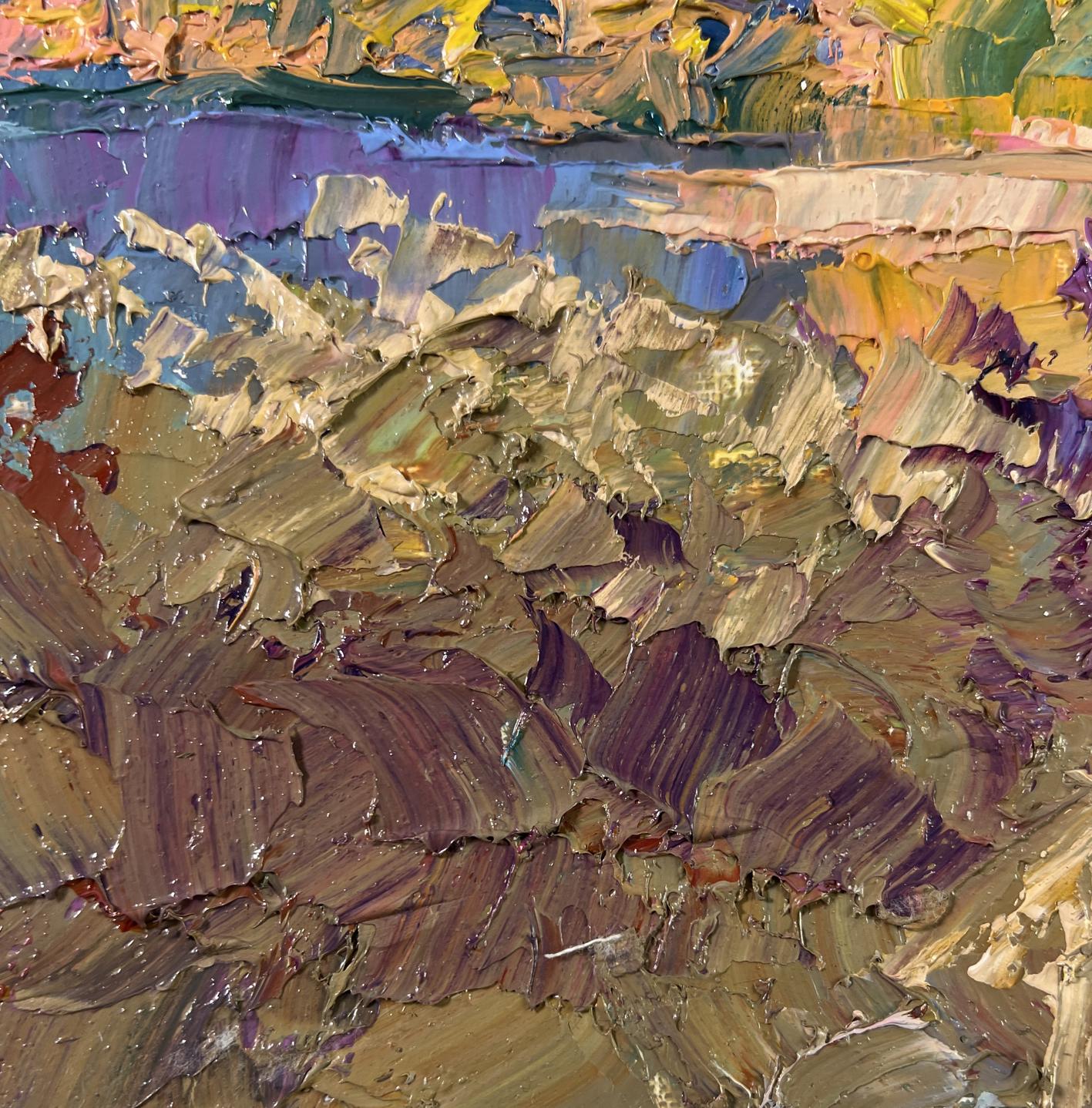 Oil painting August summer day by Boris Serdyuk in earthy tones