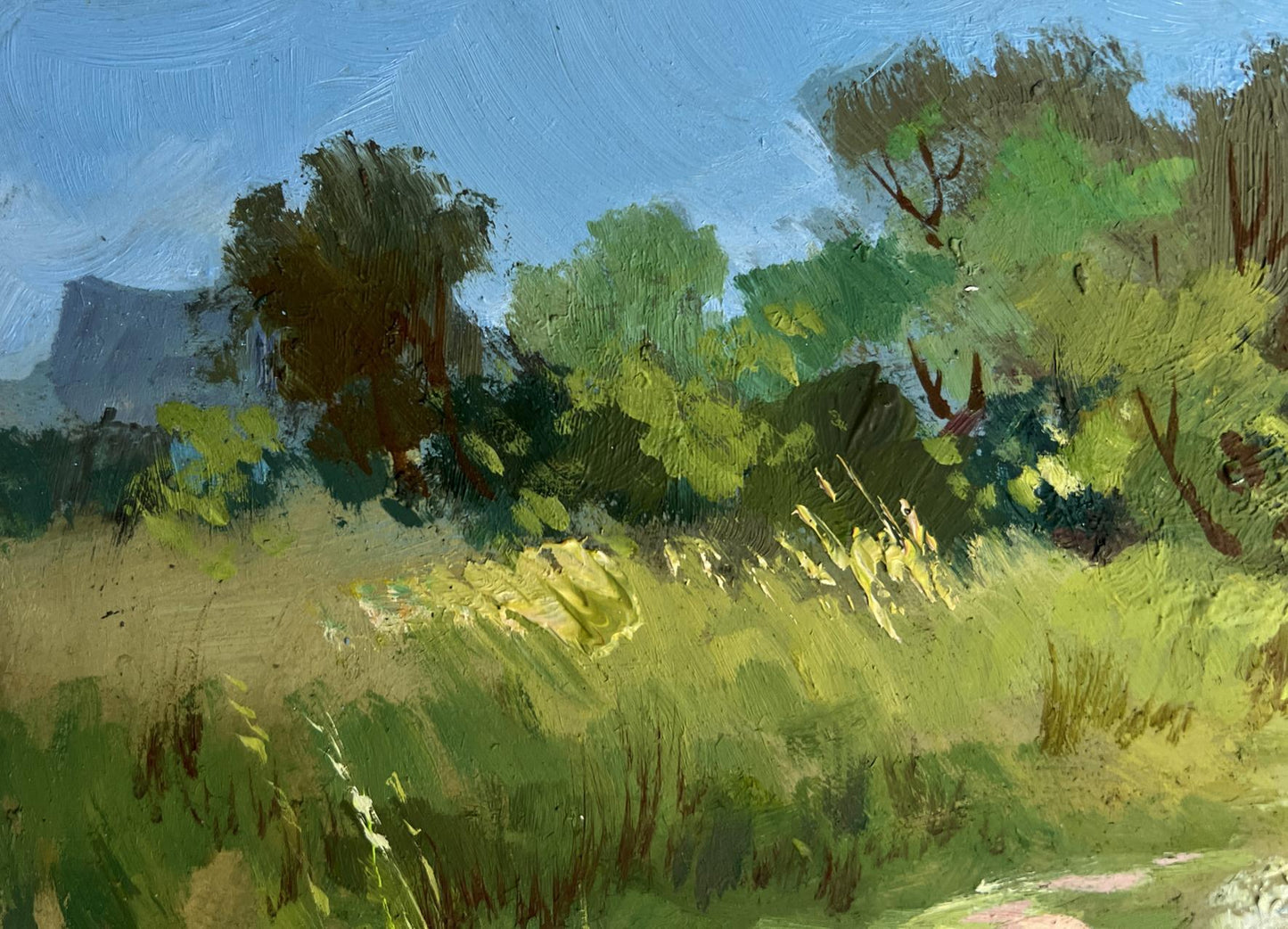 Vibrant impressionist oil painting The road to the river by Yuriy Suprunchuk