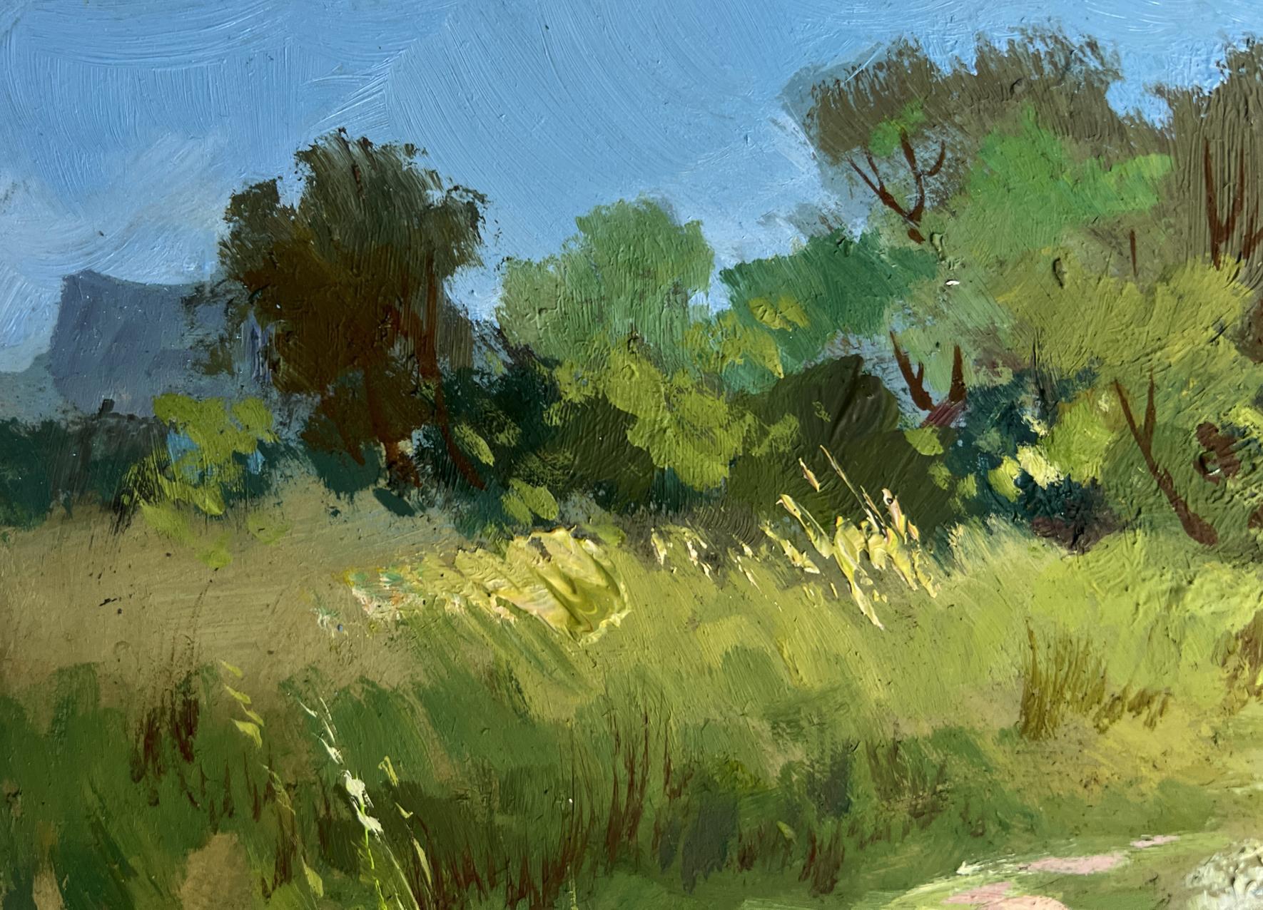 Vibrant impressionist oil painting The road to the river by Yuriy Suprunchuk