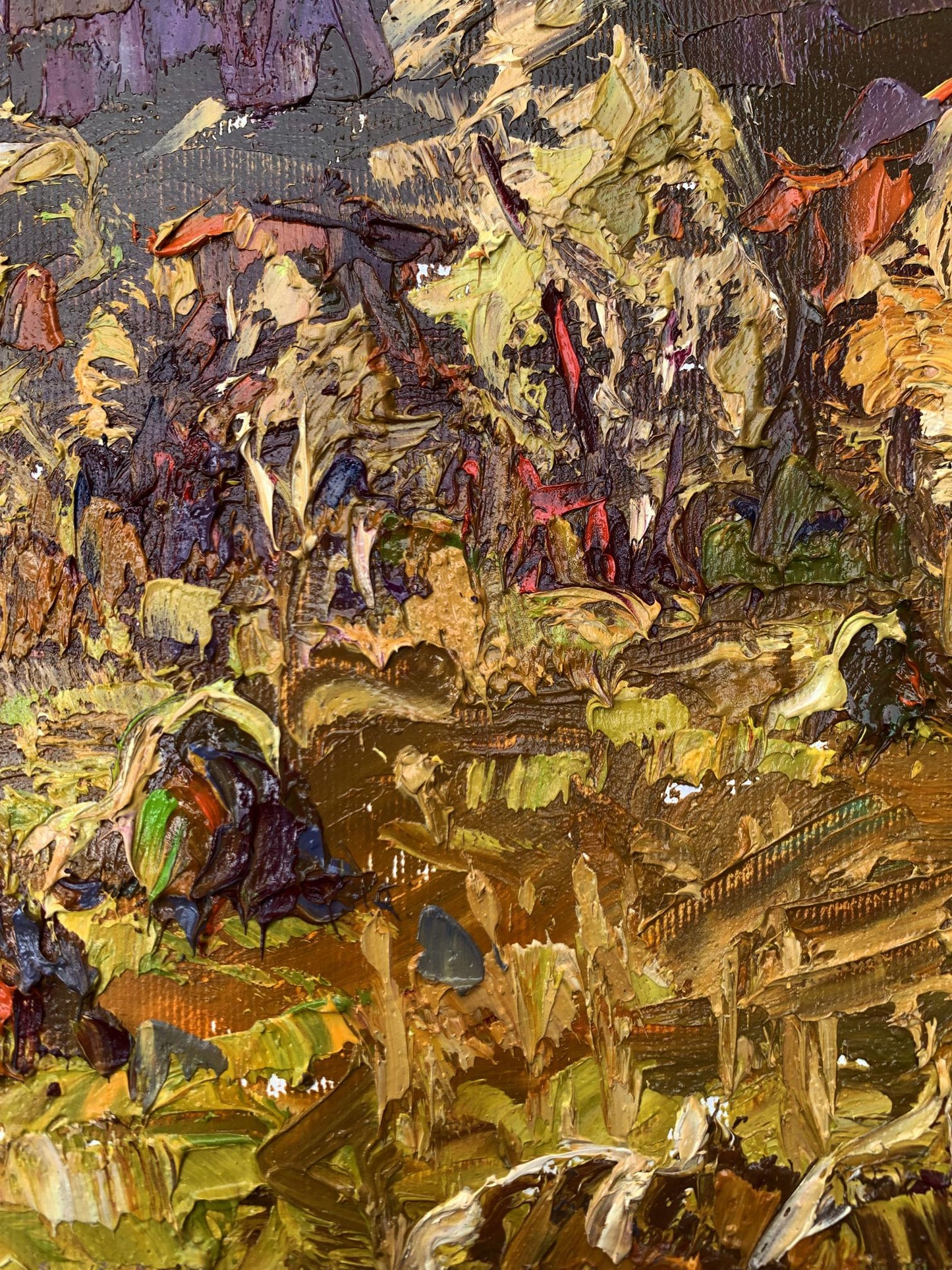 Oil painting After haymaking by Ivanyuk Oleksiy in earthy tones