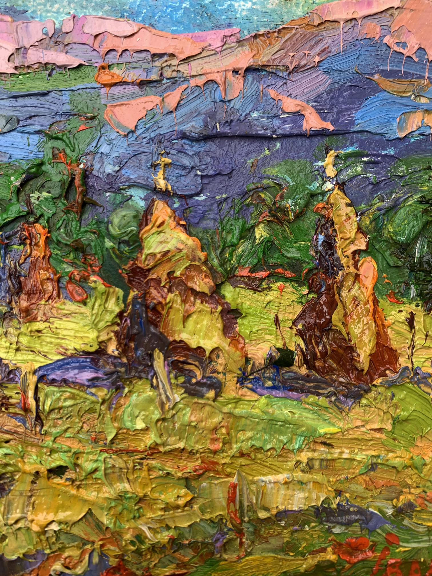 Oil painting of mountain fields by Ivanyuk Oleksiy