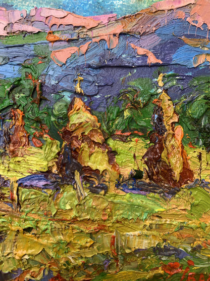 Oil painting of mountain fields by Ivanyuk Oleksiy