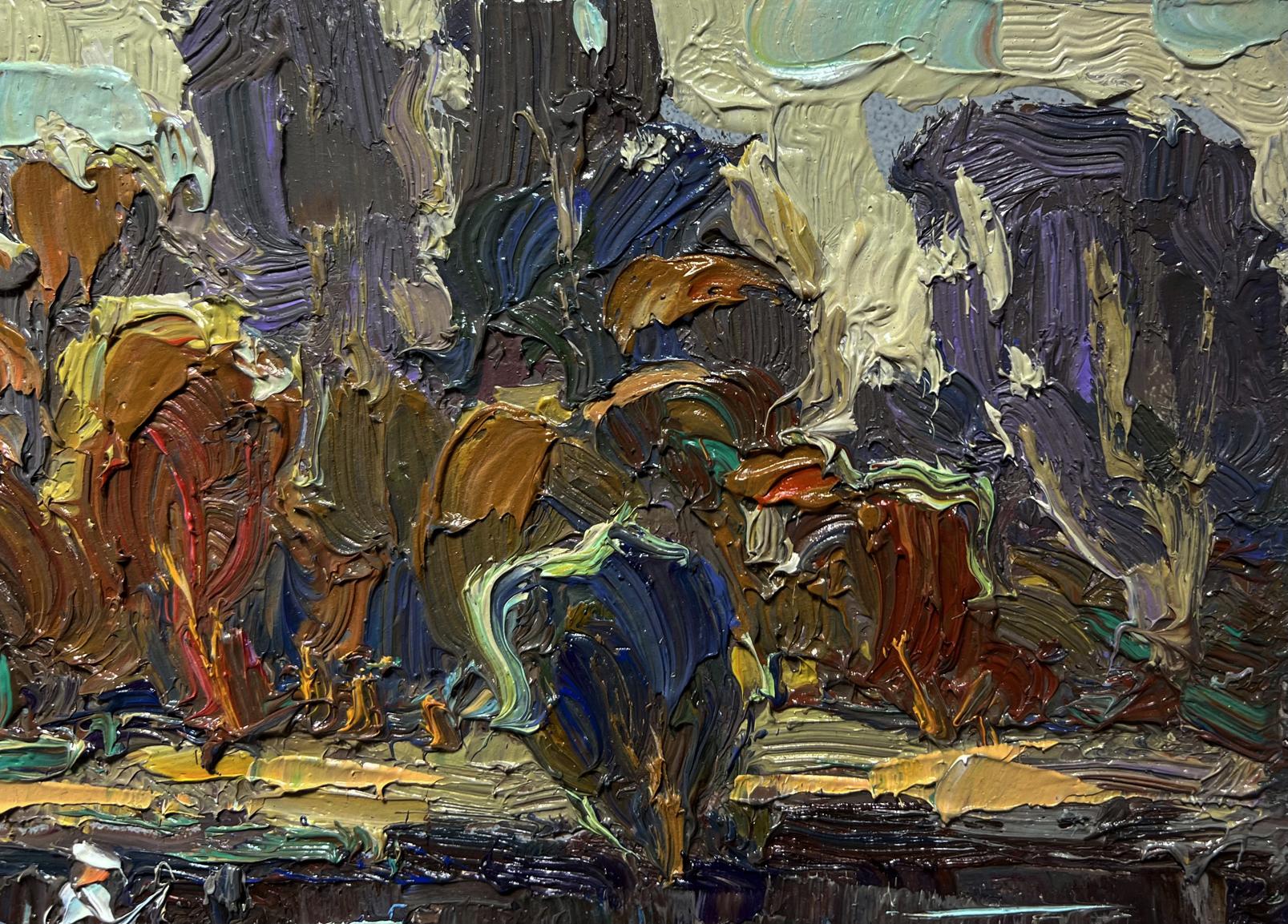 Oil painting Deep into the forest across the river by Oleksiy Ivanyuk
