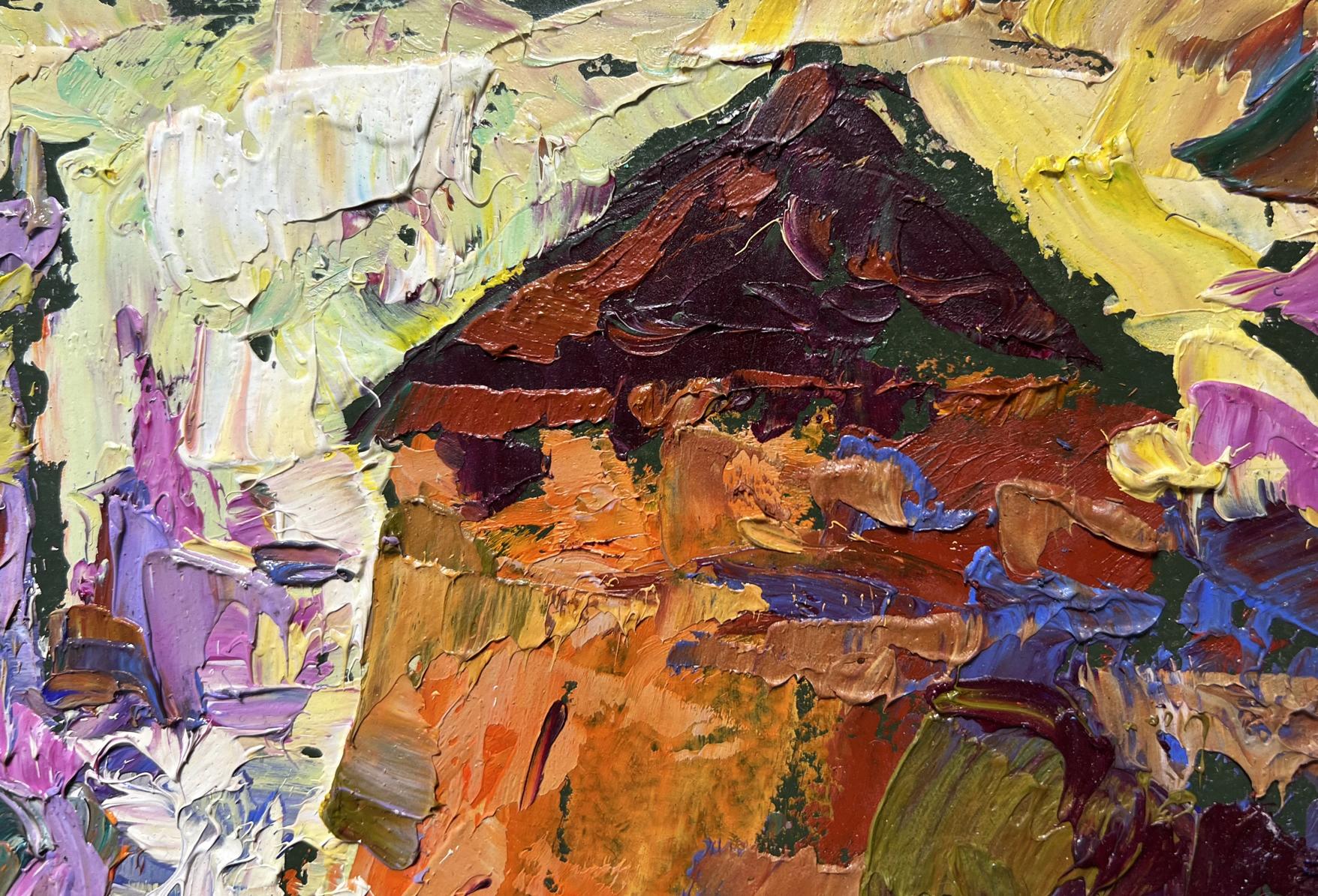 Vibrant oil painting of Round Tower of old fortress by Oleksiy Ivanyuk