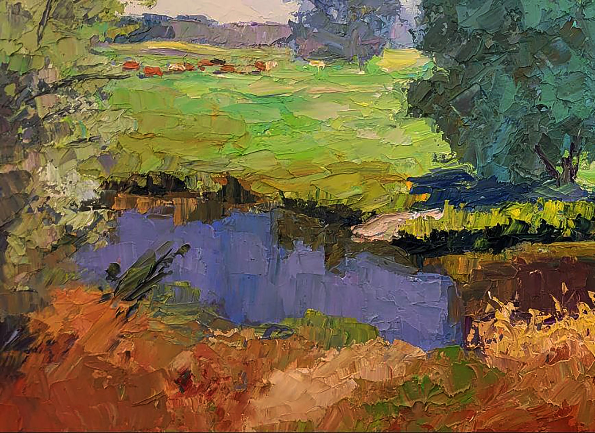 Vibrant impressionist oil painting Summer day by Serdyuk Boris Petrovich