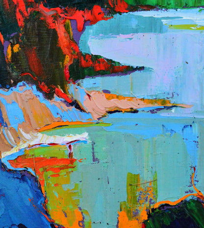 Vibrant Evening Seashore oil painting by Natalia Korf-Ivaniuk