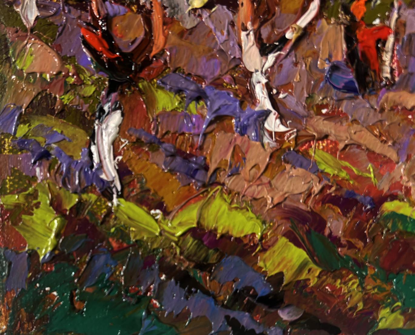 Vibrant impasto oil painting Gardens in Bloom by Oleksiy Ivanyuk