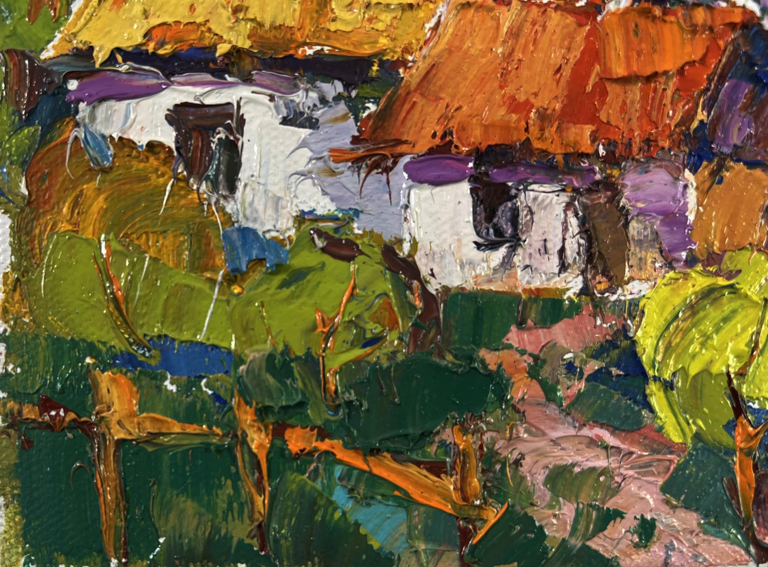 Vibrant impressionist oil painting Time stops in the green light by Oksana Ivanyuk