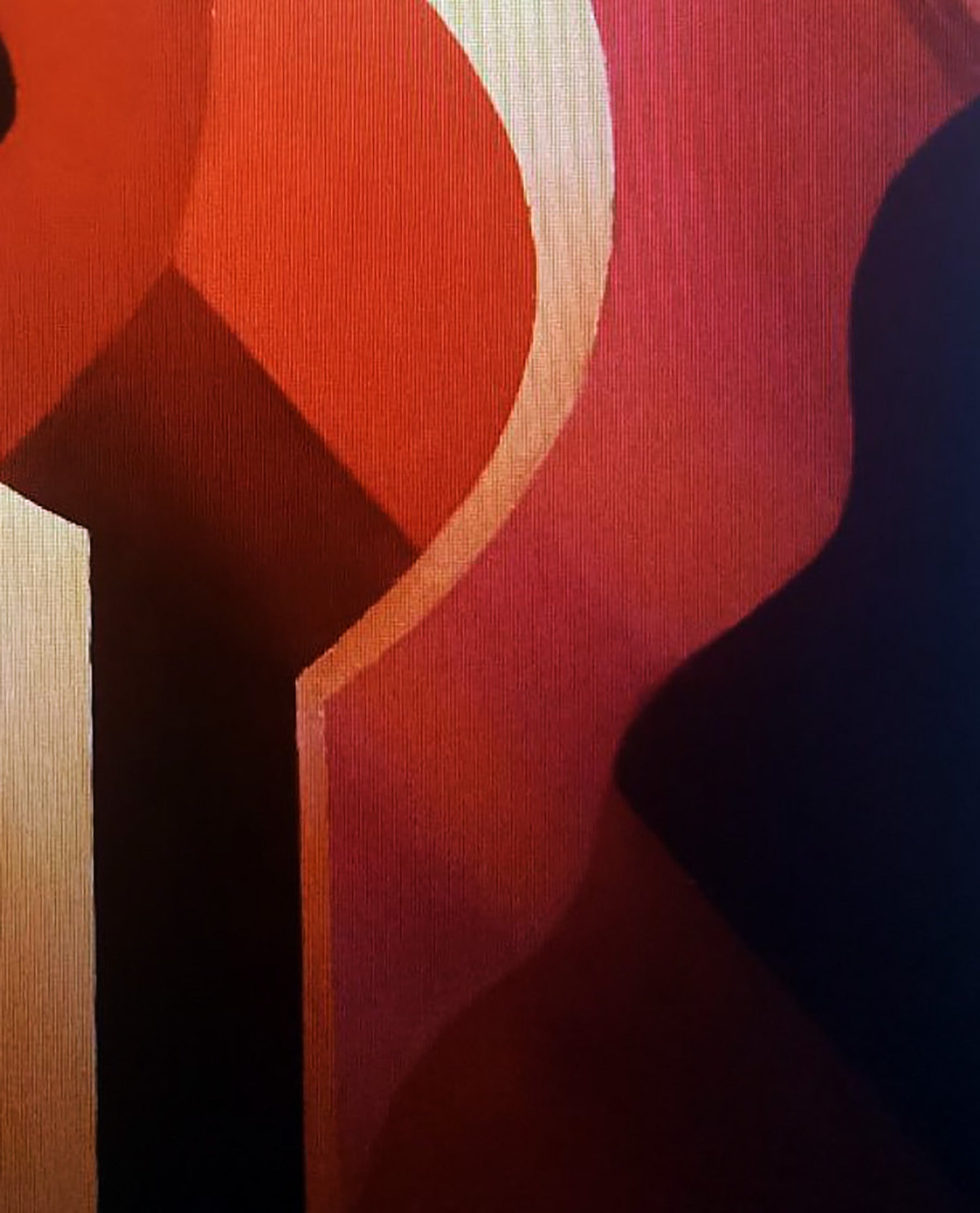 Oil painting Red shaping by Alexander Strashevich with bold red orange black shapes