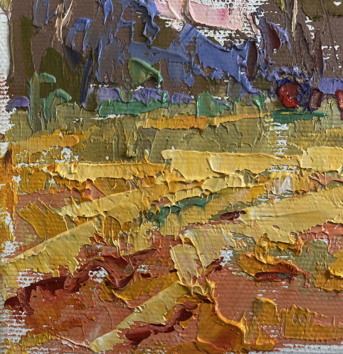Oil painting of summer meadows and forest by Oleksiy Ivanyuk