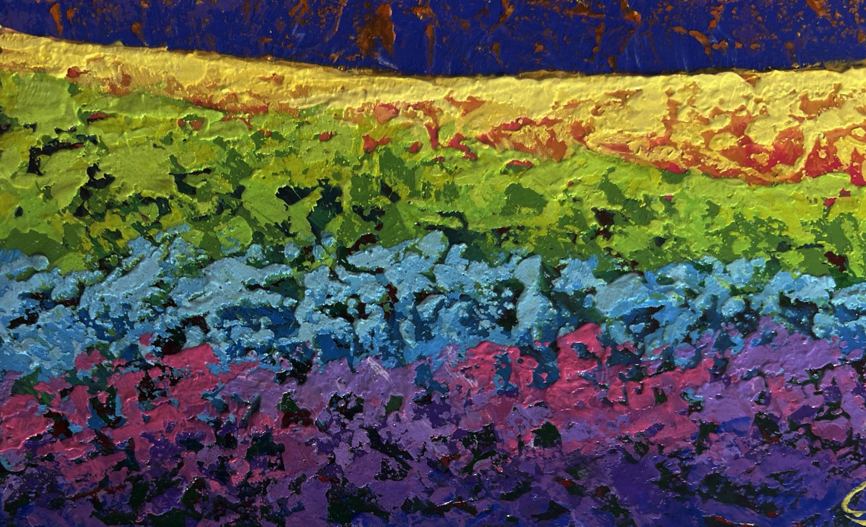 Vibrant Mighty Mountains in the Fields oil painting by V. Zadorozhnya