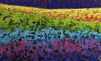 Vibrant Mighty Mountains in the Fields oil painting by V. Zadorozhnya