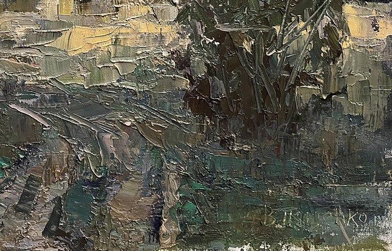 Textured impasto oil painting On the Glade by Volodymyr Pashchenko