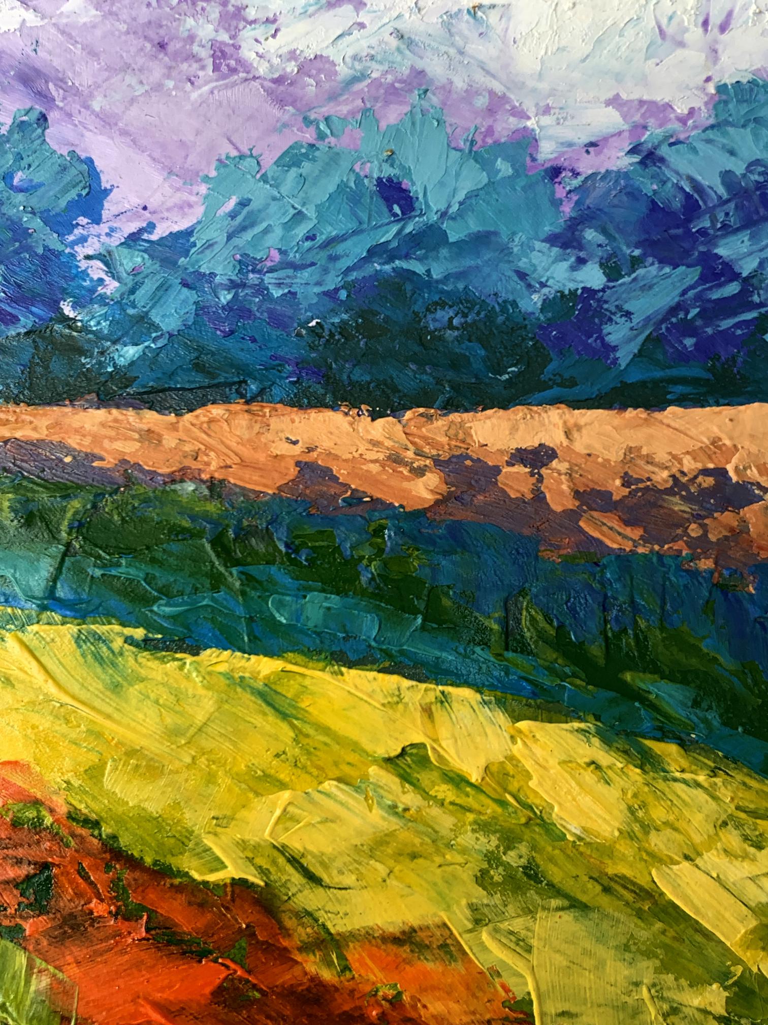 Vibrant impressionist oil painting Cloudy sunny day by V. Zadorozhnya