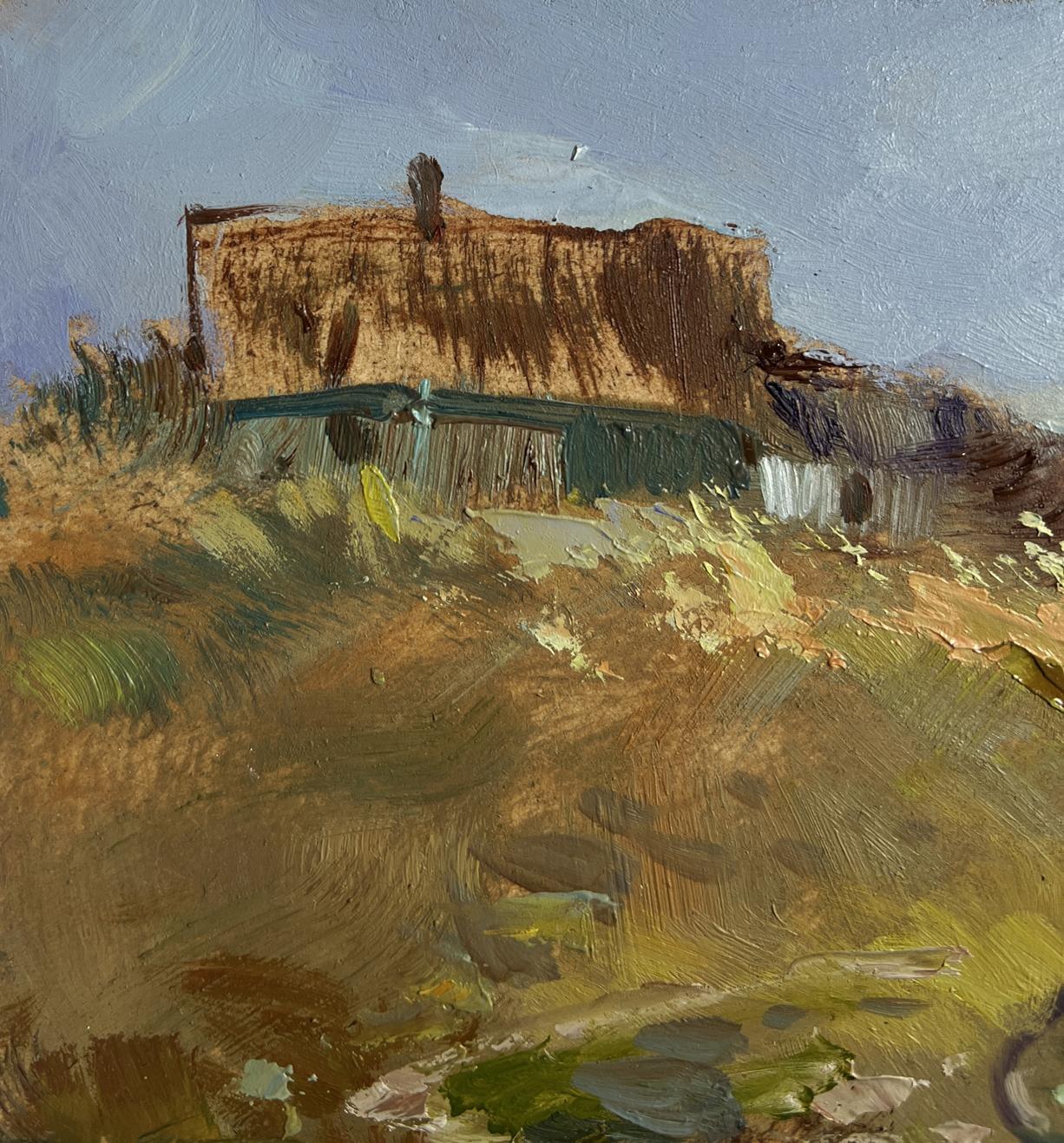 Oil painting of rustic stone house by Yuriy Suprunchuk