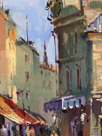 Vibrant impressionist oil painting Shadows of Old Venice by Yuriy Suprunchuk