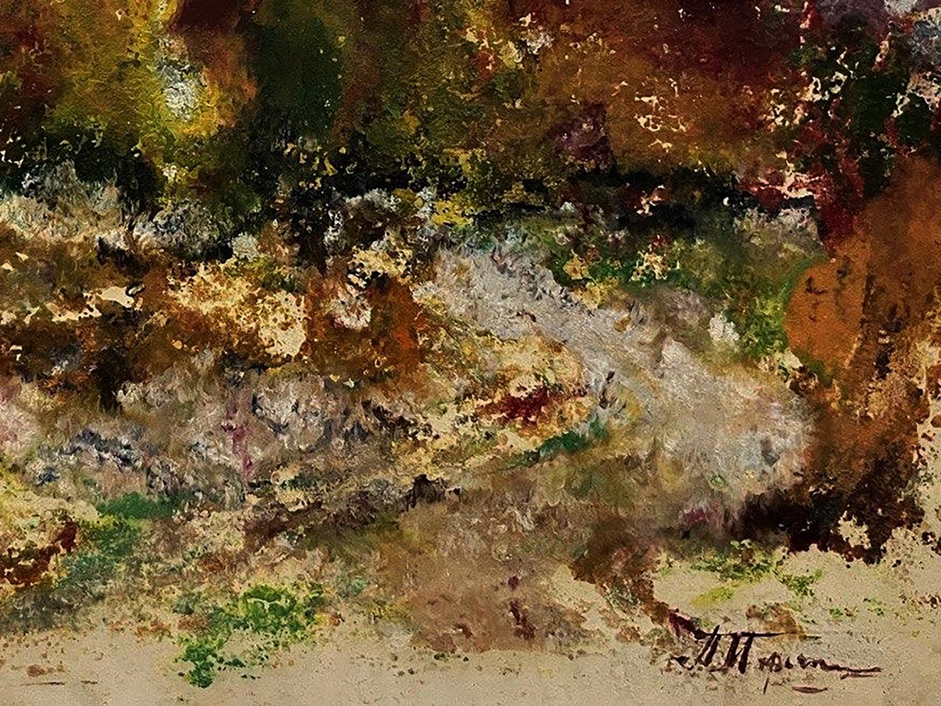 Oil painting Heart of Nature by Pavlo Miroshnychenko in earthy tones