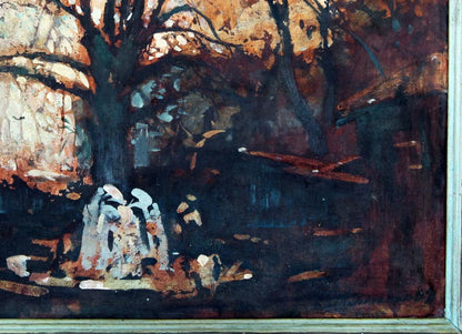 Oil painting One Day in the Park by Ed Potapenkov with autumn trees