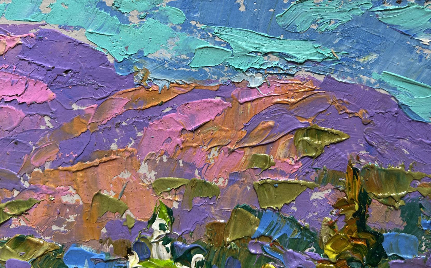 Vibrant impressionist oil painting In the mountain fields by Oleksiy Ivanyuk