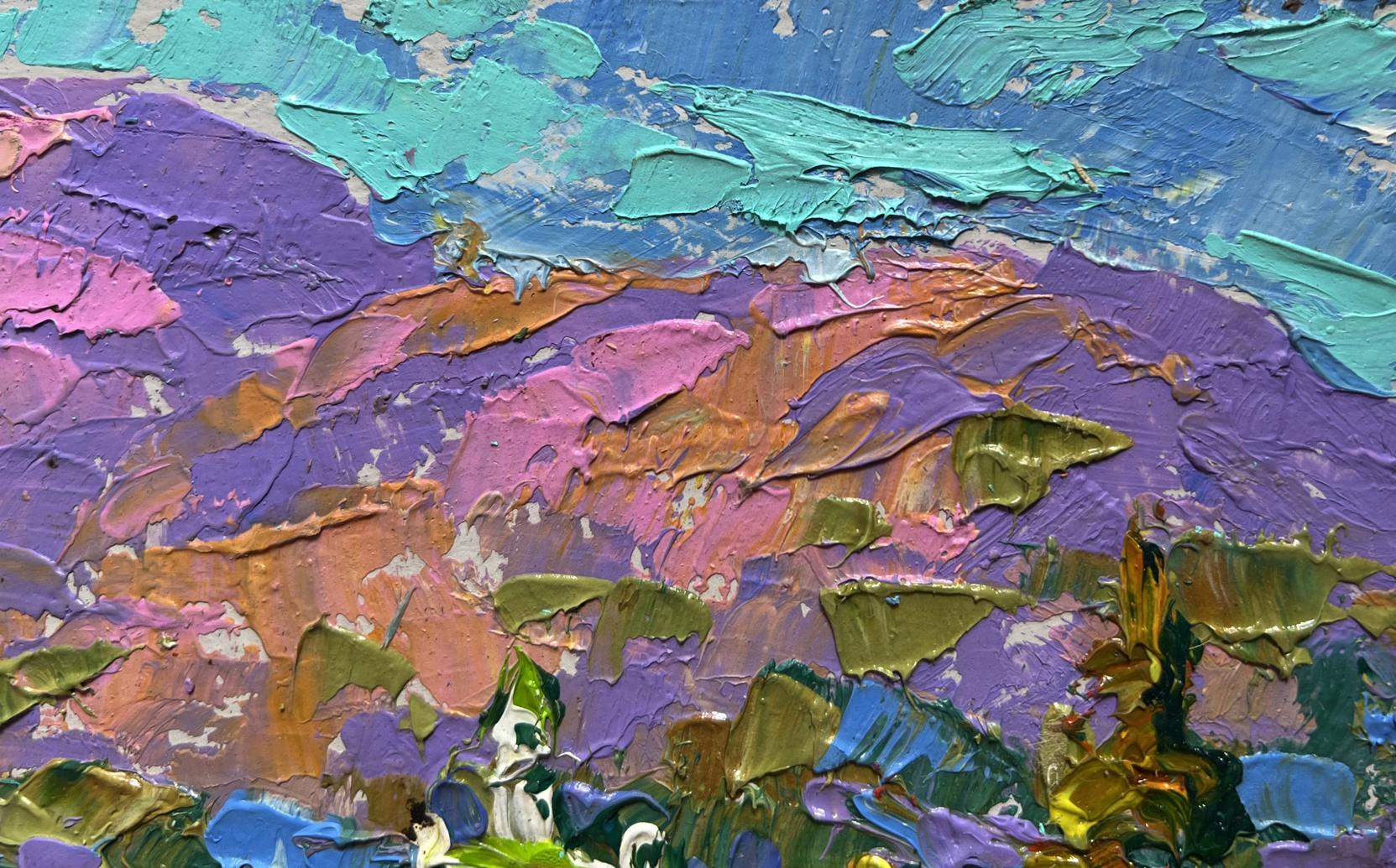 Vibrant impressionist oil painting In the mountain fields by Oleksiy Ivanyuk