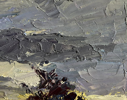 Abstract oil painting Its a nasty day by Boris Serdyuk in gray black gold