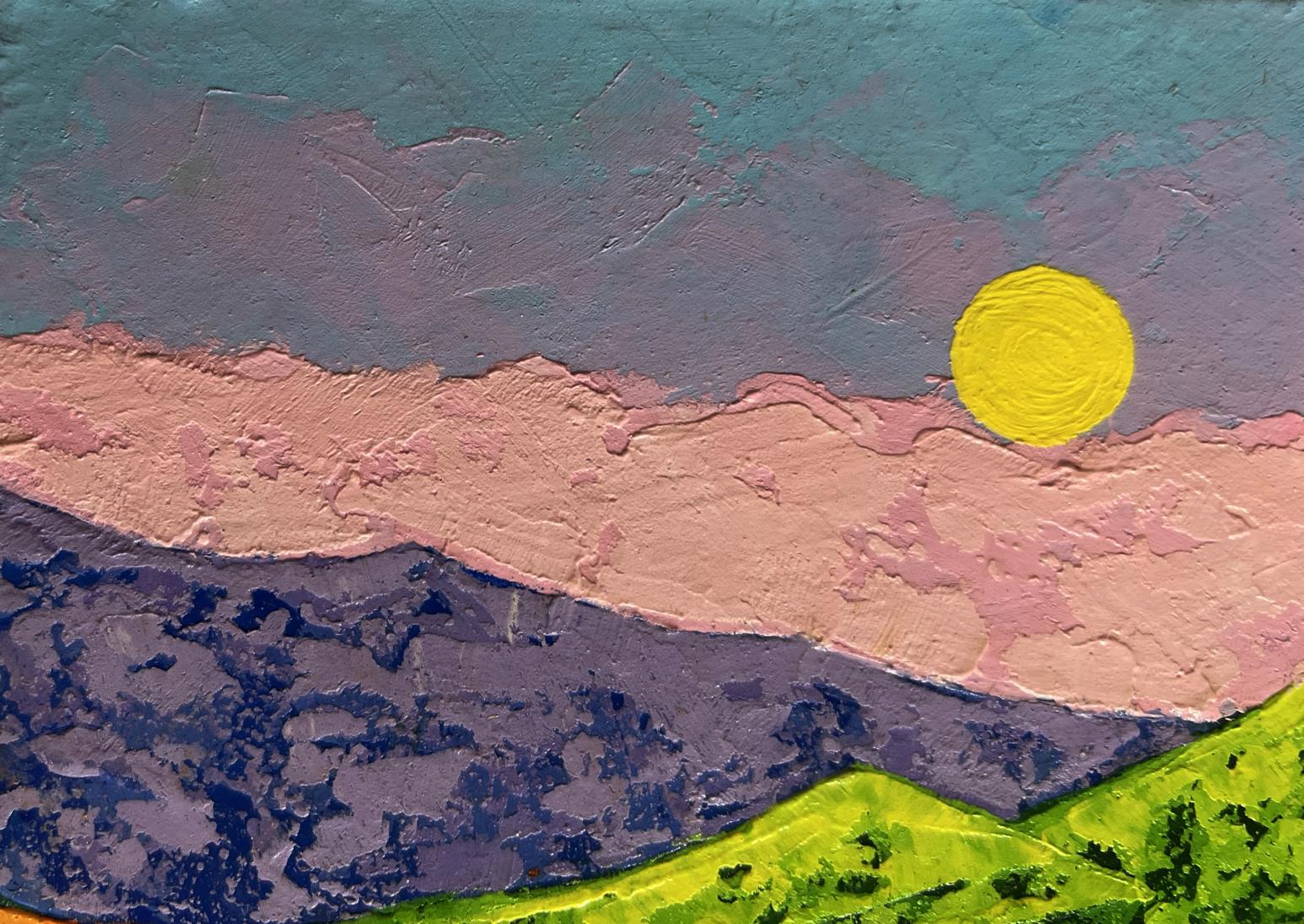 Oil painting Symphony of sunset over the mountains by V. Zadorozhnya